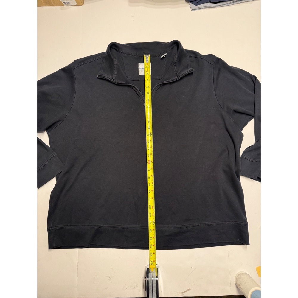 Tommy Bahama Mens 2XLB Black Quarter Zip Pullover Sweatshirt Mock Neck Knit - Picture 4 of 7